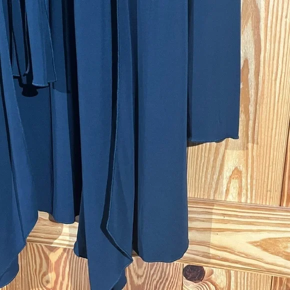 CAbi Waterfall Shawl Neck Tie Front Flowy Cardigan Jacket in Navy Blue - Picture 6 of 13